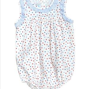 JAMES & LOTTIE BABY GIRLS ROSIE BUBBLE - PATRIOTIC STARS. Size 9 mo